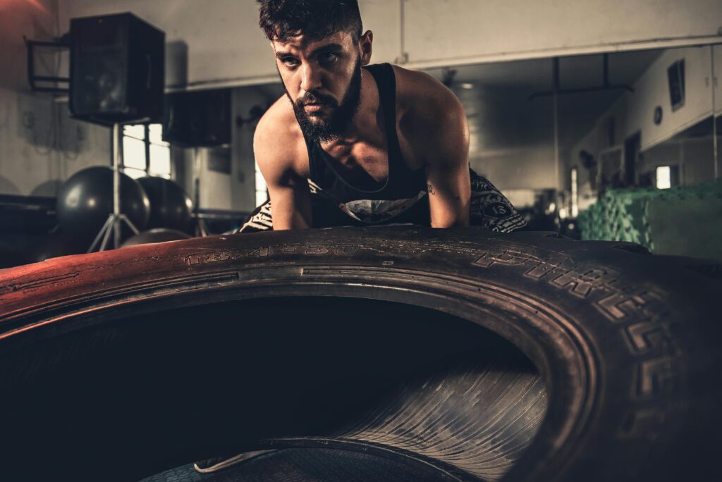 High-resolution image of a person performing resistance training exercises at home using bodyweight and resistance bands, ideal for fitness blogs targeting keywords like “resistance training exercises at home” in the USA, UK, and Canada.